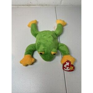 TY Beanie Baby Collection Retired 1997 SMOOCHY The Frog With Tag P3